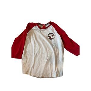 The Nike Air Three Qtr Sleeve Red White T-Shirt Mens L